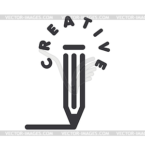 Logo pencil paint for creativity - vector clip art