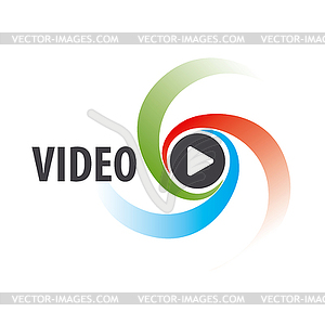 Abstract logo to view video - vector clipart