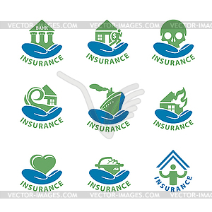 Biggest collection of logos insurance - vector image