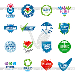 Large set of logos insurance - vector clipart