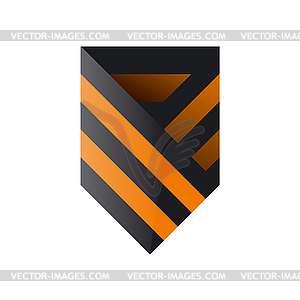 Logo St George ribbon in form of shield - vector image