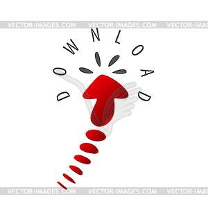 Logo arrow cursor to download - vector image