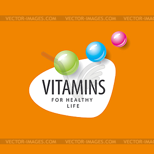 Logo colored round vitamins - vector clipart