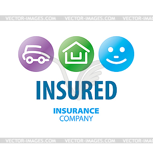 Logo for life insurance, car and real estate - vector clip art