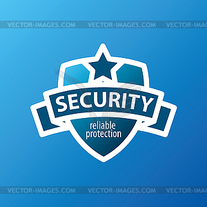 Logo for security services in form of shield - vector image