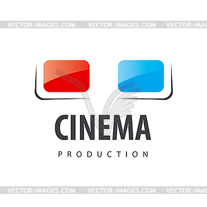 Логотип очки для просмотра 3D-фильмов - клипарт Royalty-Free