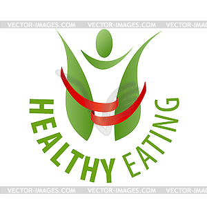 Logo human and red ribbon - vector image