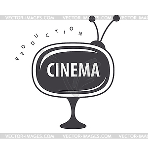 Логотип монитор для производства видео - изображение в векторном виде