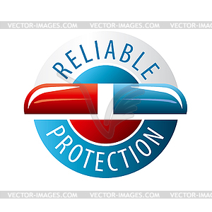 Logo object well protected - vector image