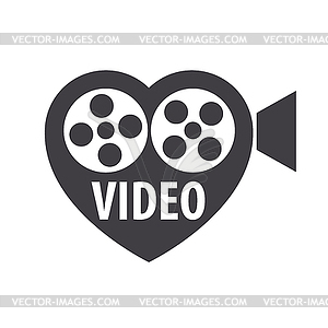 Logo projector in form of heart - vector image