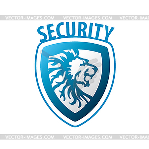 Logo shield in form of lion - vector clip art