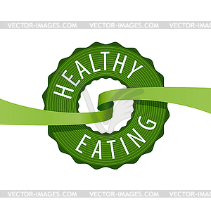 Logo stamped healthy eating - vector clipart