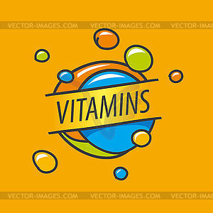 Logo vitamins colorful bubbles - vector EPS clipart