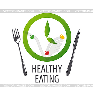 Logo watches for healthy eating - royalty-free vector image