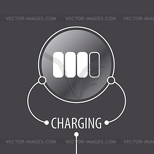 Round logo Battery Charger - royalty-free vector clipart
