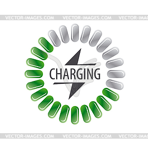 Круглый логотип зарядки аккумулятора - векторное изображение