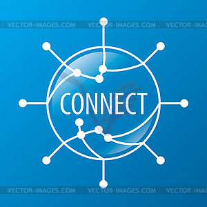 Round logo chip connection - vector clipart
