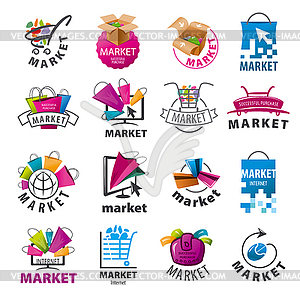 Самая большая коллекция логотипов для рынка - цветной векторный клипарт