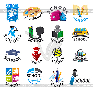 Large set of logos School - vector image
