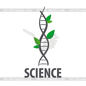 Logo DNA in form of plant leaves - vector clipart