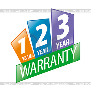 Logo 1, 2, 3 year guarantee - vector clip art