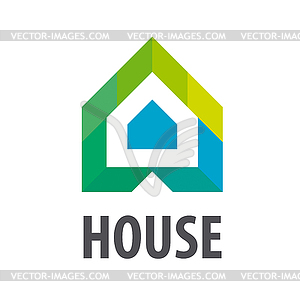 Logo House in form of arrows - color vector clipart
