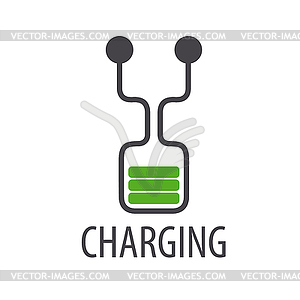 Logo abstract battery charge - vector image