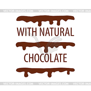 Logo cake with natural chocolate - vector image