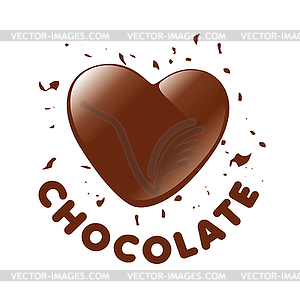 Logo candy cane in heart shape - vector clipart