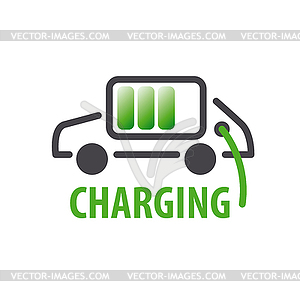 Logo charging car batteries - vector clipart / vector image