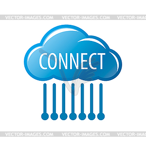 Logo connect cloud chip - vector clip art