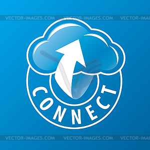 Логотип облако связи и стрелки - векторизованное изображение
