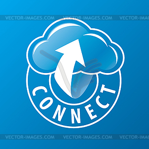 Logo connectivity cloud and arrow - vector image