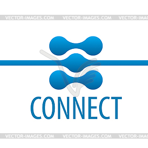 Logo contact network connection - vector clipart