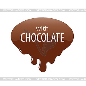 Logo drops of melted chocolate - vector image