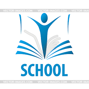 Logo education people in book - vector clipart / vector image