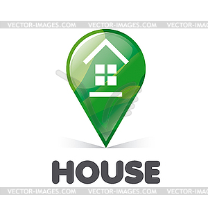 Logo green pointer Home - vector clipart