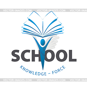 Logo man holding book - vector image