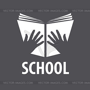 Логотип Открытая книга в его руках - графика в векторном формате