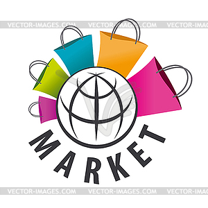 Logo purchases of goods all over world - vector clip art