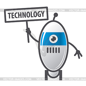 Logo robot sign technology - vector clipart