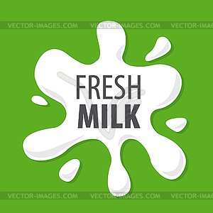 Logo splashes of natural milk - vector clipart