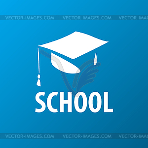 Logo square academic cap - vector clipart