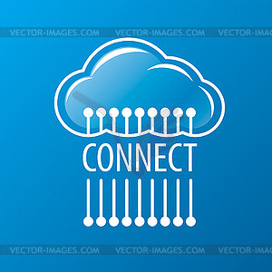 Logo to connect to cloud network - vector image