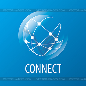 Logo to connect to global network - vector clipart