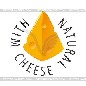 Logo triangular slice of cheese - vector clipart / vector image