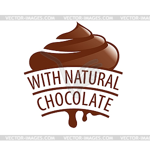 Logo with natural chocolate candy - vector clipart