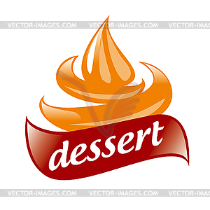 Abstract logo cream for dessert - vector clipart