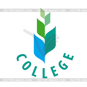 Abstract logo leaves books - vector clip art