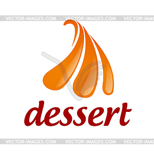 Abstract logo orange ice cream - vector image